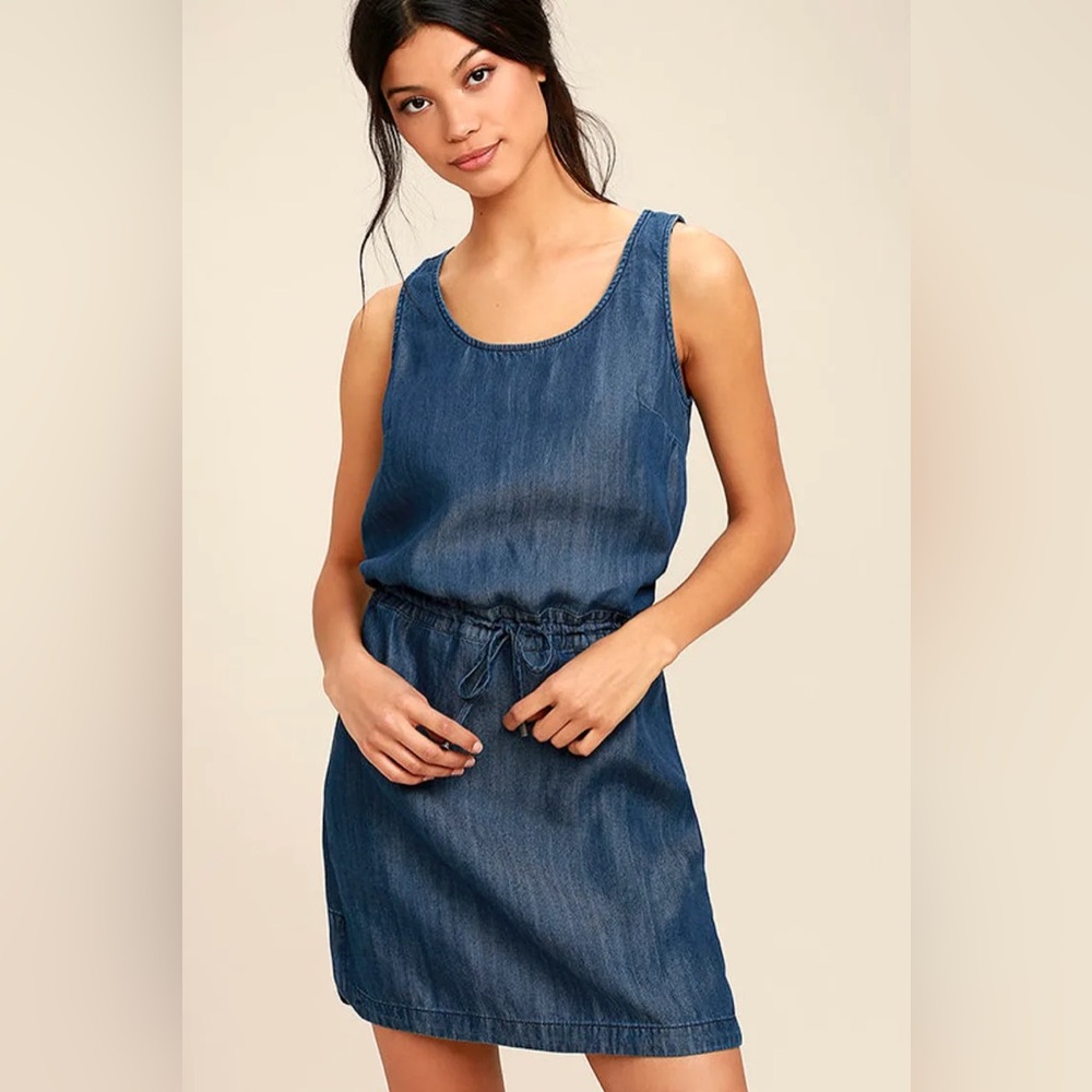 Olive + Oak Cotton Dress in denim color
